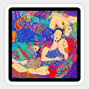 Neo Pop Art version of Gustav Klimt's Maidens Sticker
